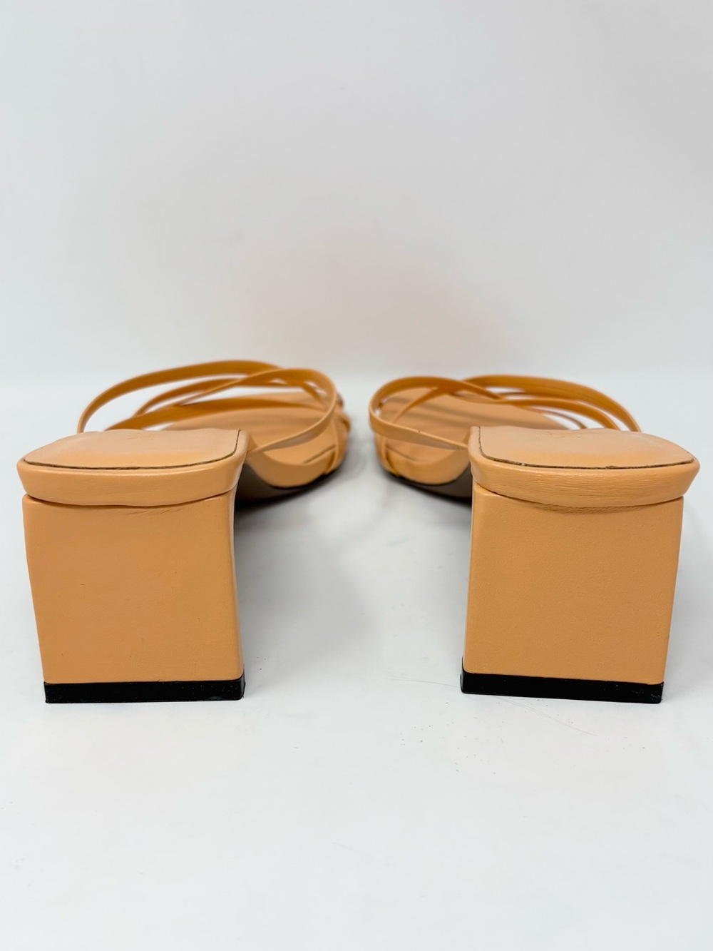 NEOUS Mannia Slide Crisscross Sandals Beige Sherbet Orange Leather Size 37 7 New - Picture 9 of 15